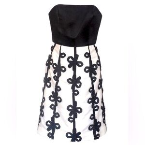 Lilly Pulitzer Strapless Ribbon Bow Dress in Black White Size 4